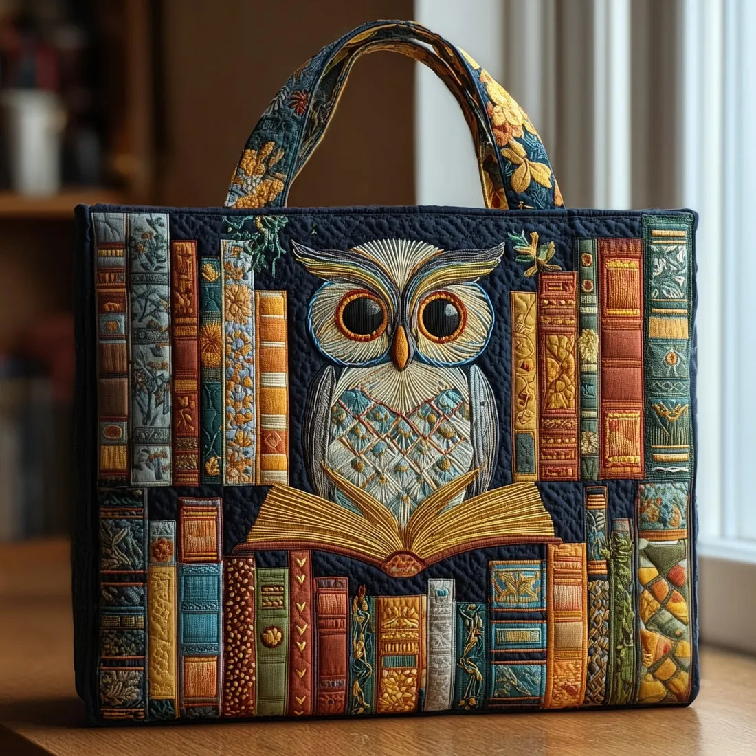 Moxley™ Signature Handmade Tote Bag - Owl and Antique Books