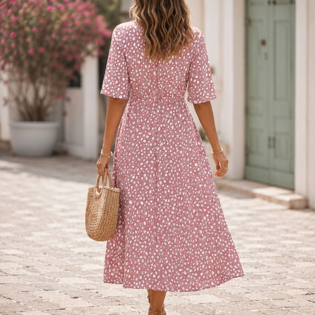 Moxley™ Belinda | Elegant Midi Dress with Tummy Concealing Design