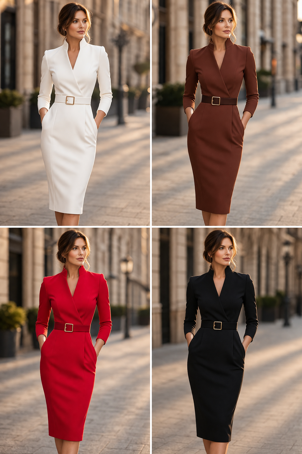 Moxley™ Class & Elegance | Refined Belted Sheeth Dress