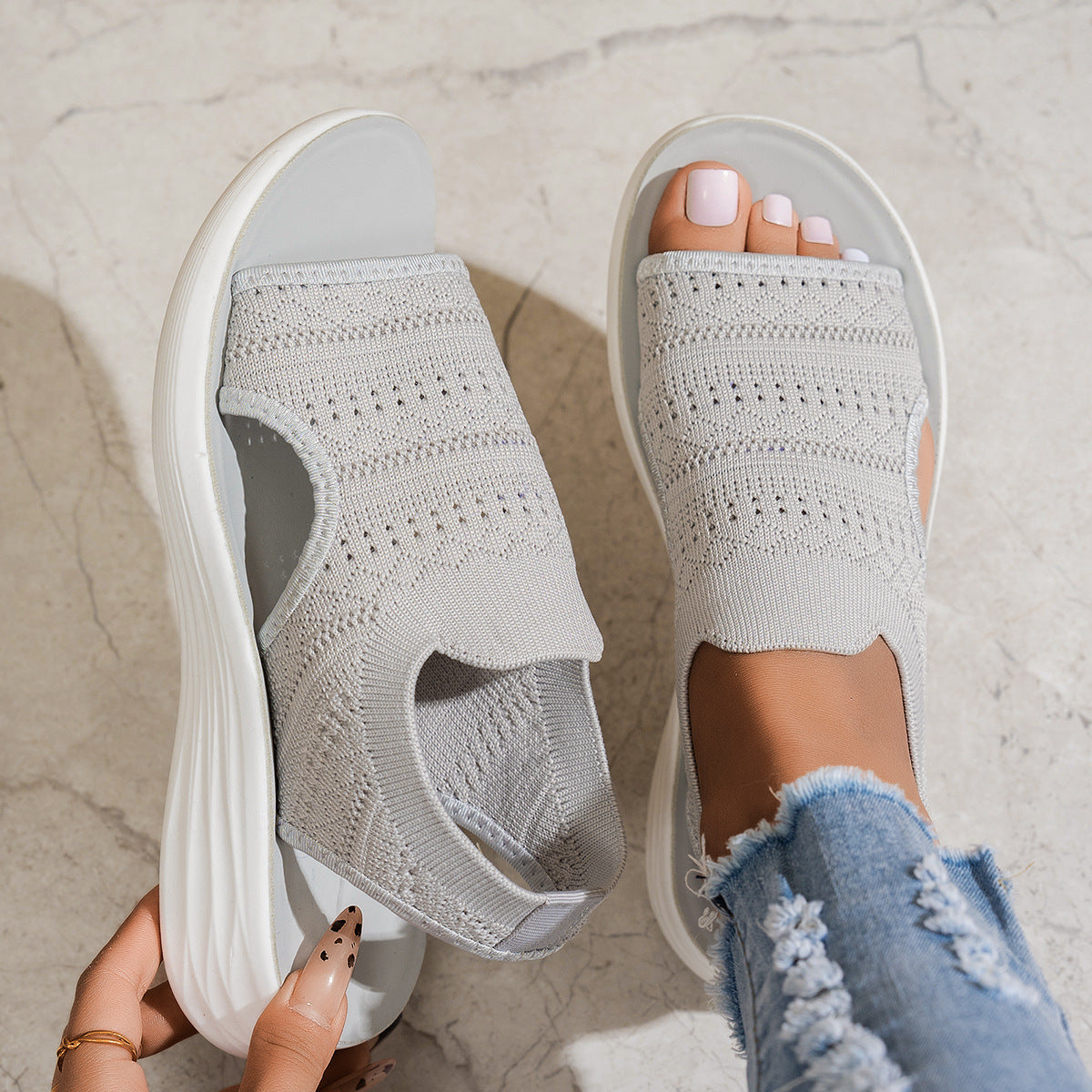 Moxley™ Clara | Classic Orthopaedic Open Toe Cloud Flats