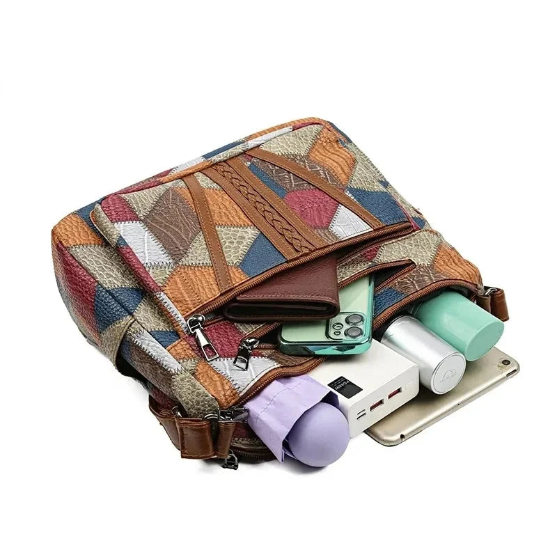 Moxley™ Angie |  Patchwork Leather Shoulder Bag