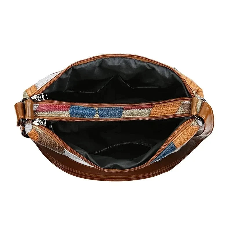 Moxley™ Angie |  Patchwork Leather Shoulder Bag
