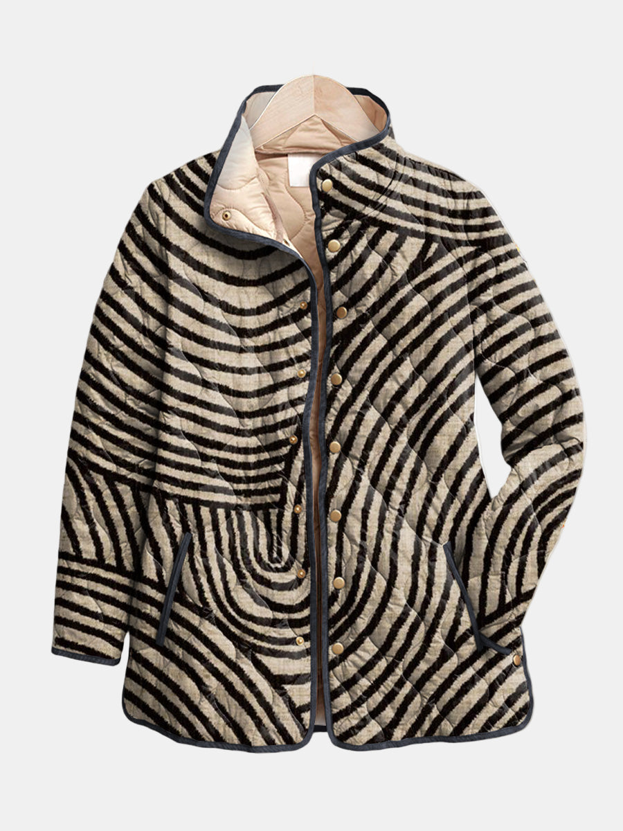 Moxley™ Luxe Quilted Jacket with Exquisite Hand-Drawn Circles - Léa Collection