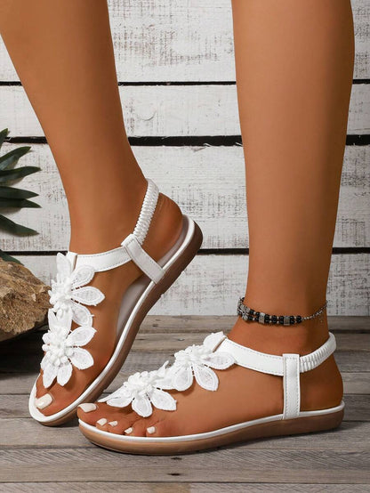 Floréa | Orthopaedic Sandals with Embroidered Flowers
