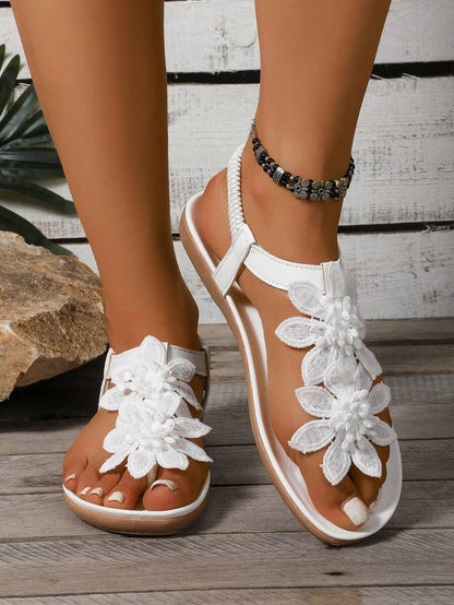 Floréa | Orthopaedic Sandals with Embroidered Flowers