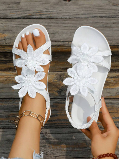Floréa | Orthopaedic Sandals with Embroidered Flowers