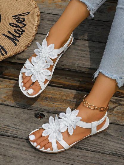 Floréa | Orthopaedic Sandals with Embroidered Flowers