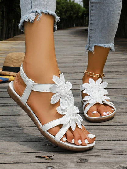 Floréa | Orthopaedic Sandals with Embroidered Flowers