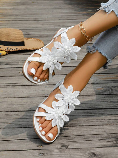 Floréa | Orthopaedic Sandals with Embroidered Flowers