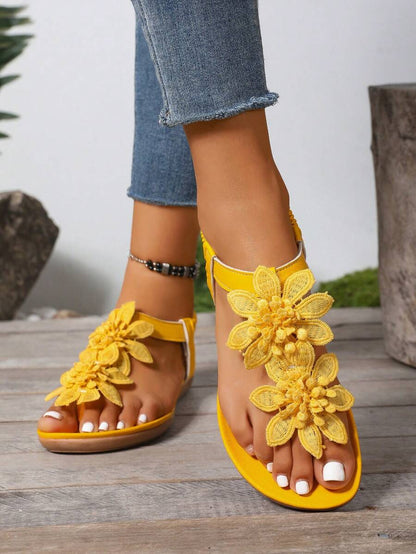 Floréa | Orthopaedic Sandals with Embroidered Flowers
