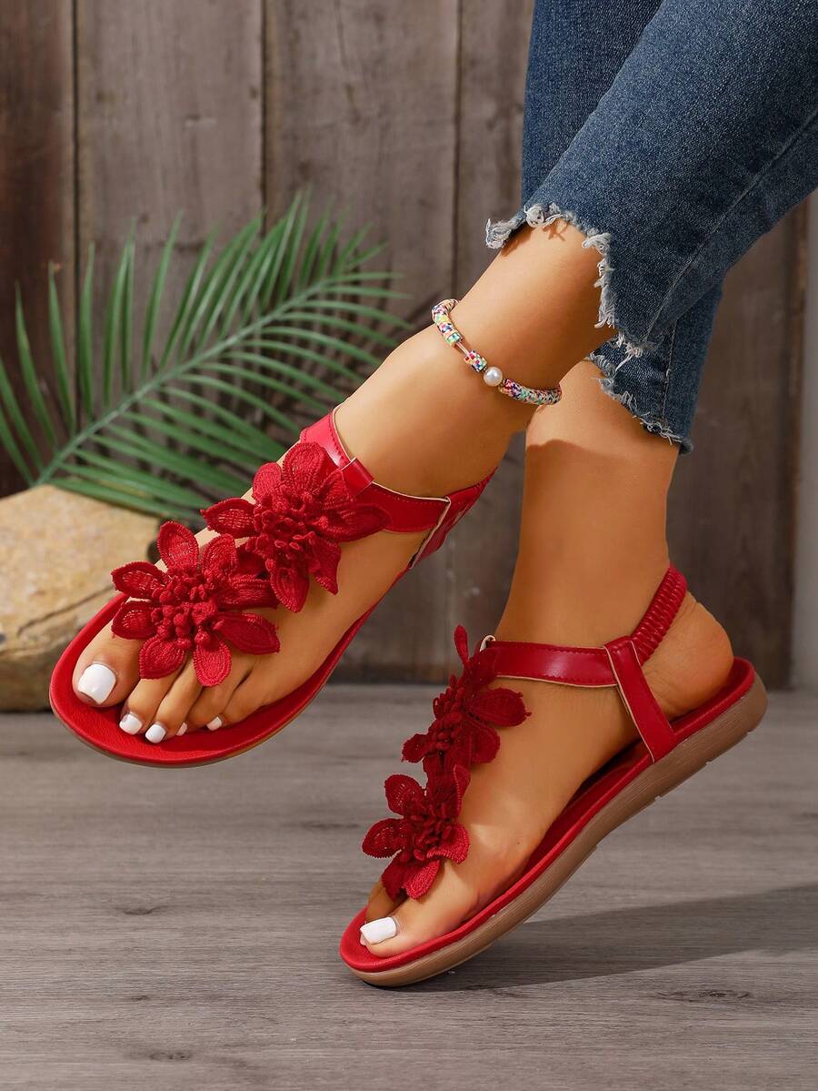 Floréa | Orthopaedic Sandals with Embroidered Flowers