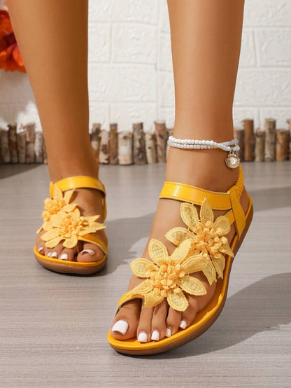 Floréa | Orthopaedic Sandals with Embroidered Flowers