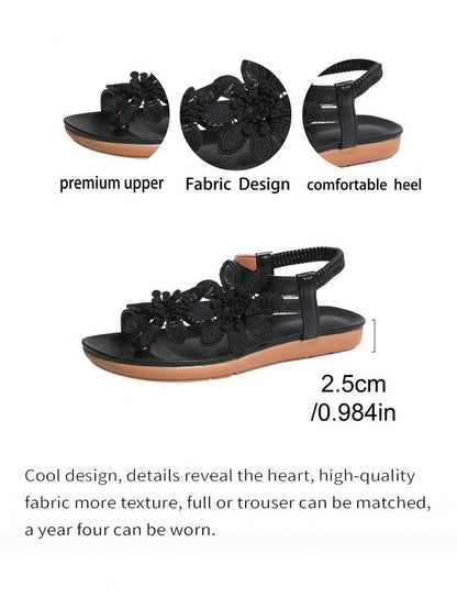 Floréa | Orthopaedic Sandals with Embroidered Flowers