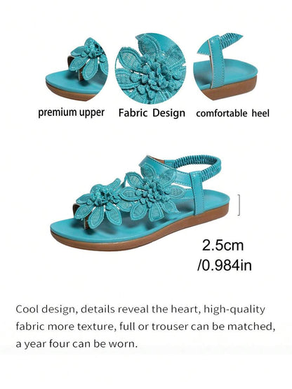 Floréa | Orthopaedic Sandals with Embroidered Flowers