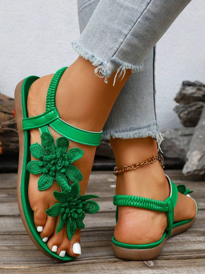 Floréa | Orthopaedic Sandals with Embroidered Flowers