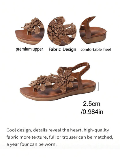 Floréa | Orthopaedic Sandals with Embroidered Flowers