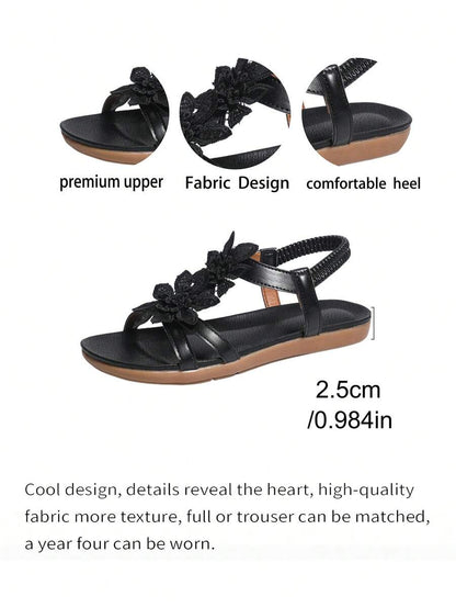 Floréa | Orthopaedic Sandals with Embroidered Flowers