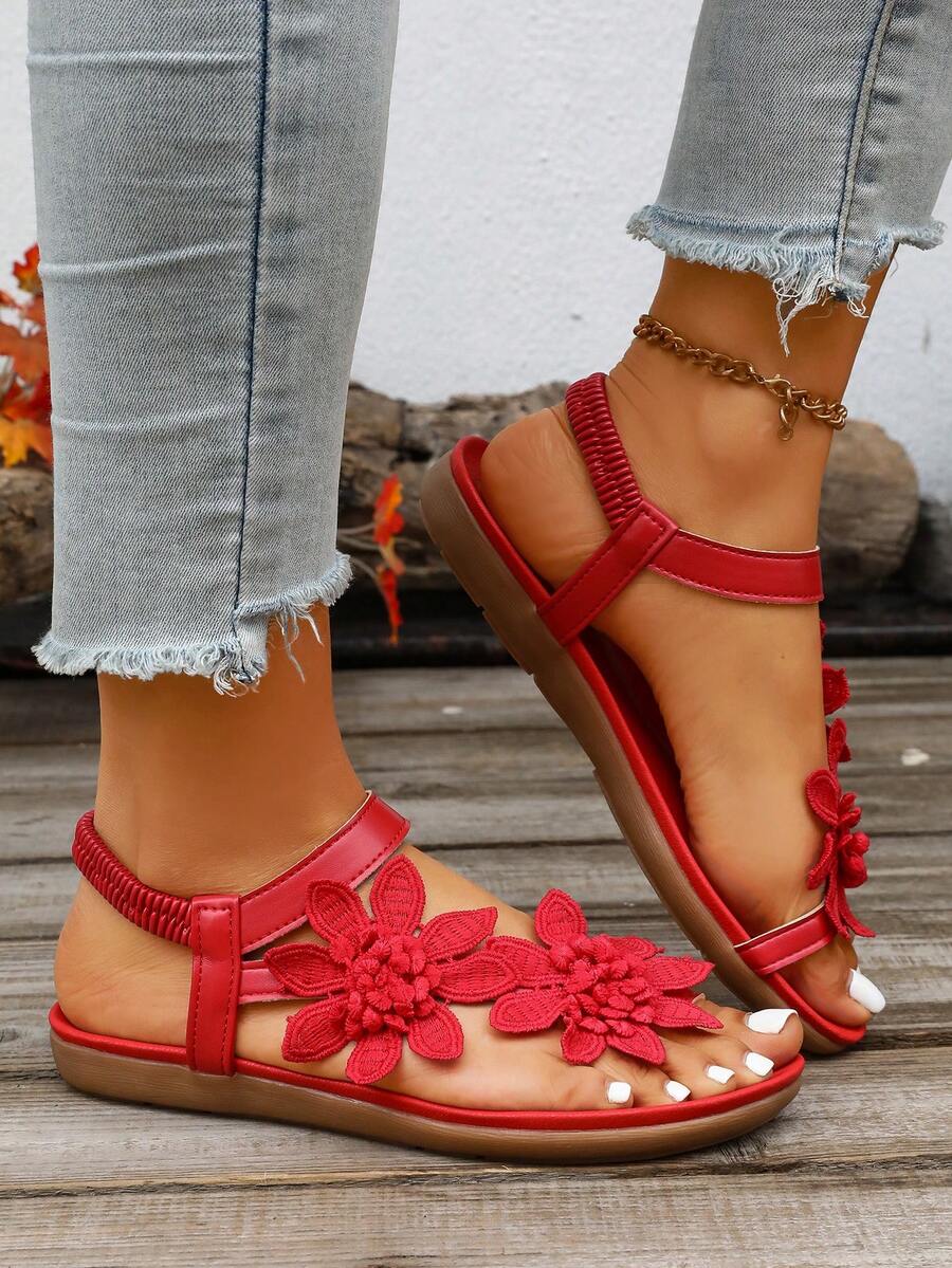 Floréa | Orthopaedic Sandals with Embroidered Flowers