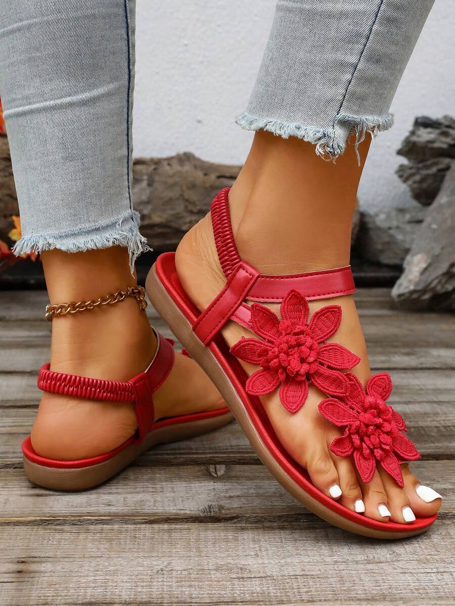 Floréa | Orthopaedic Sandals with Embroidered Flowers