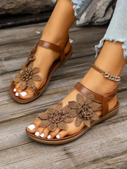 Floréa | Orthopaedic Sandals with Embroidered Flowers