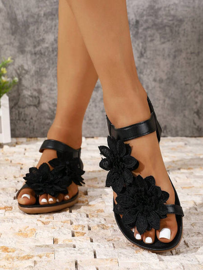 Floréa | Orthopaedic Sandals with Embroidered Flowers