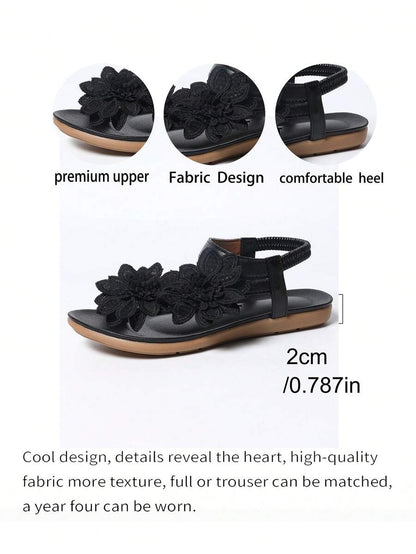 Floréa | Orthopaedic Sandals with Embroidered Flowers