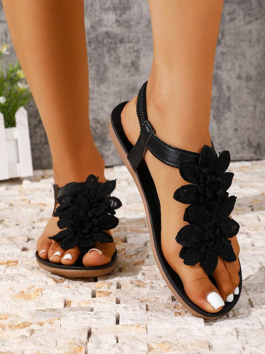 Floréa | Orthopaedic Sandals with Embroidered Flowers