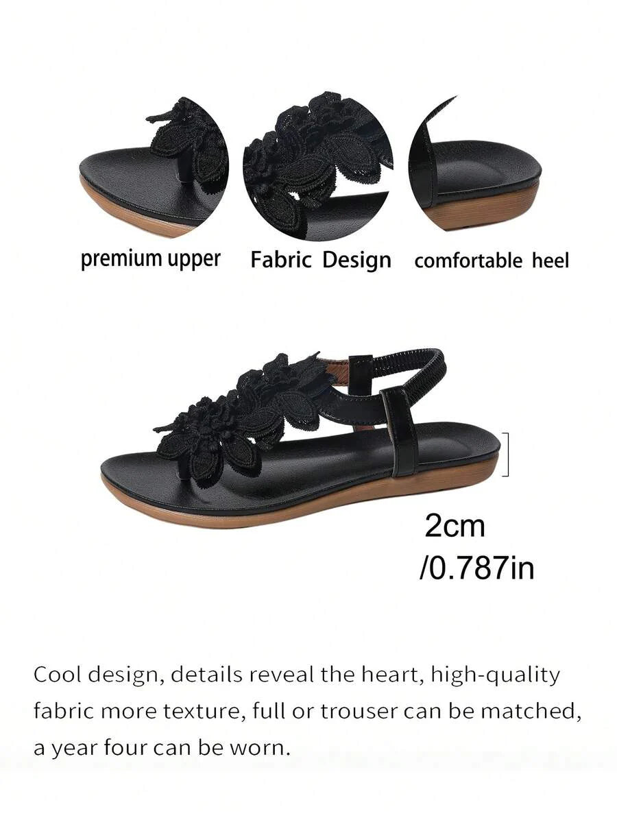 Floréa | Orthopaedic Sandals with Embroidered Flowers