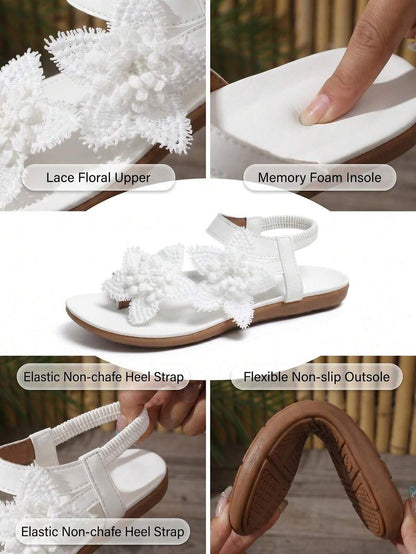 Floréa | Orthopaedic Sandals with Embroidered Flowers