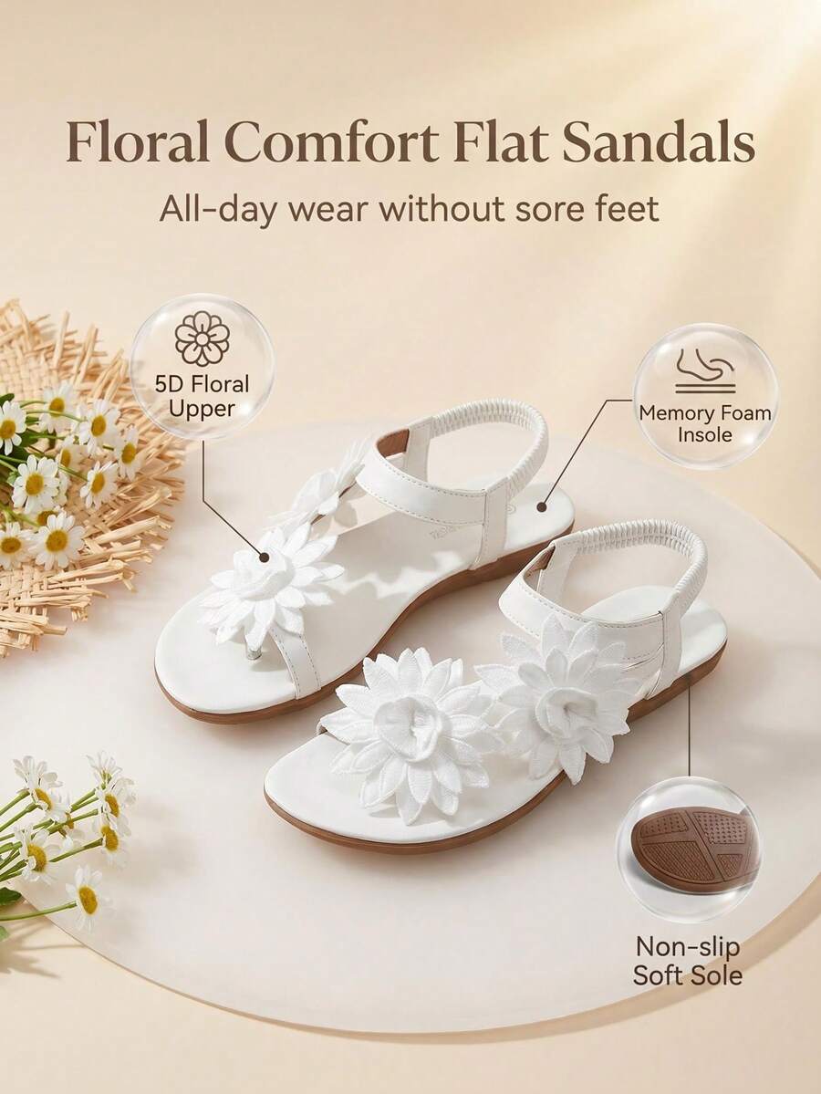 Floréa | Orthopaedic Sandals with Embroidered Flowers