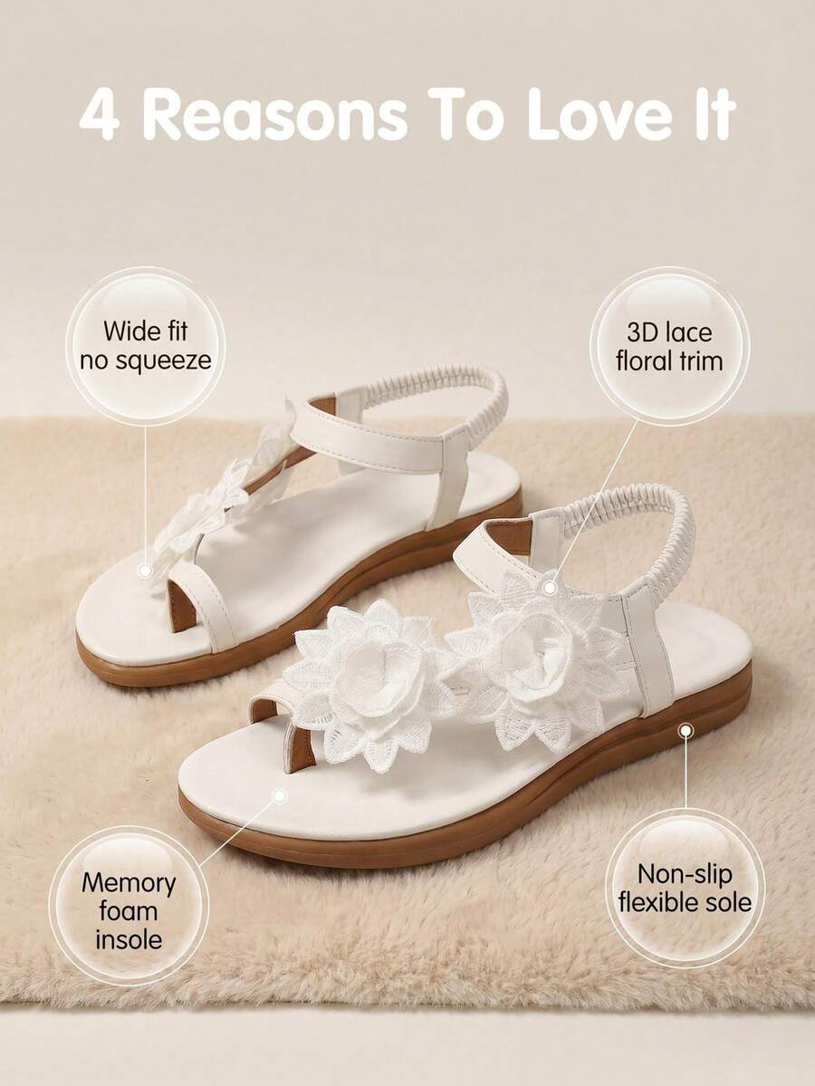 Floréa | Orthopaedic Sandals with Embroidered Flowers