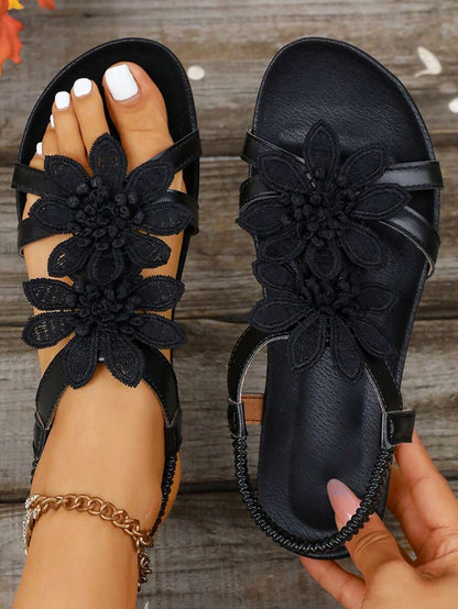 Floréa | Orthopaedic Sandals with Embroidered Flowers