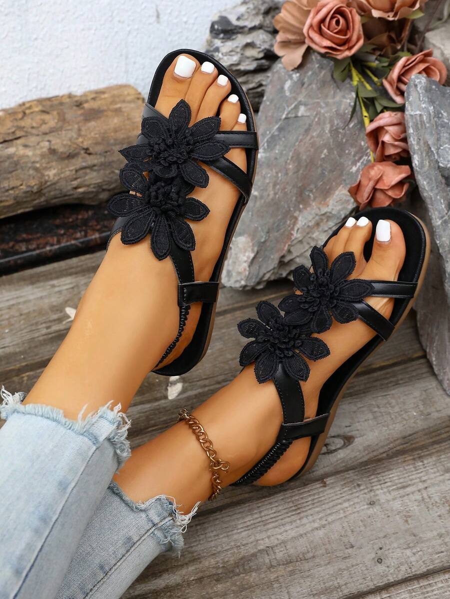 Floréa | Orthopaedic Sandals with Embroidered Flowers