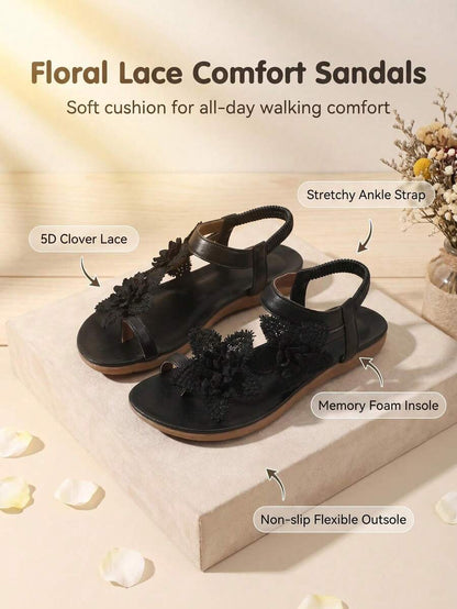 Floréa | Orthopaedic Sandals with Embroidered Flowers