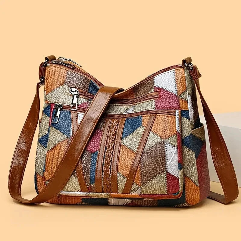 Moxley™ Angie |  Patchwork Leather Shoulder Bag
