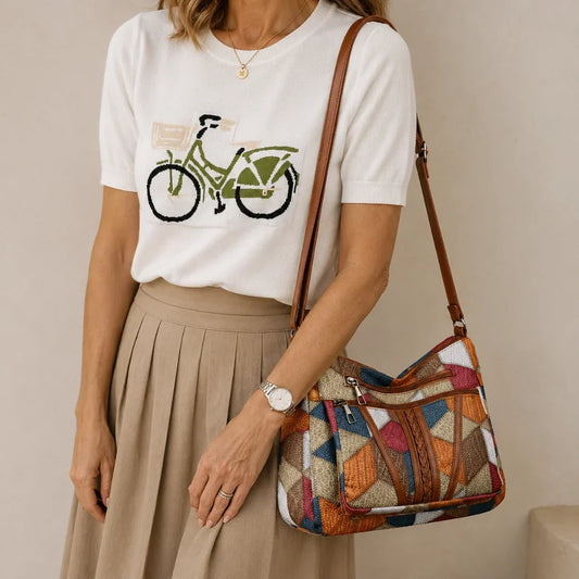 Moxley™ Angie |  Patchwork Leather Shoulder Bag