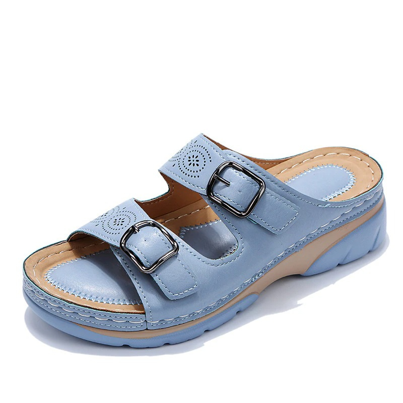 Moxley™ | Elara Soft-Step Buckle Mules