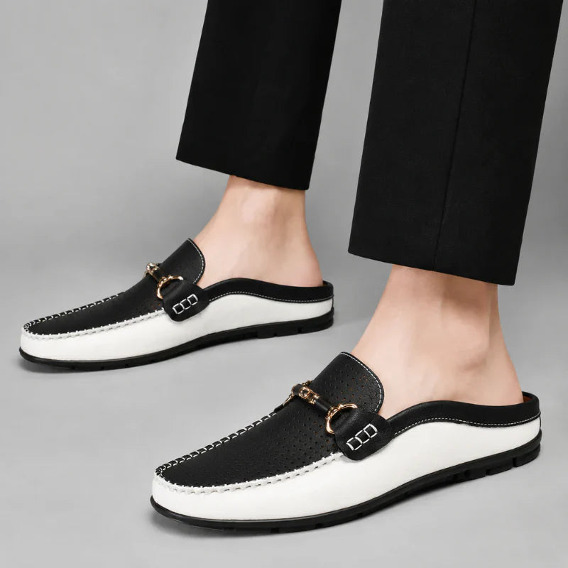Moxley™ - Santino Backless Italian Leather Loafers