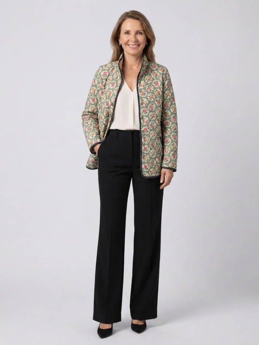 Moxley™ | Exquisite Quilted Jacket with Floral Tapestry Amélie