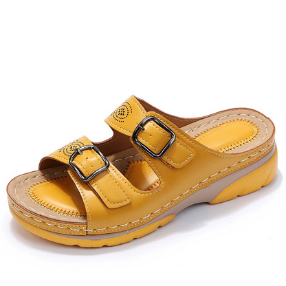 Moxley™ | Elara Soft-Step Buckle Mules