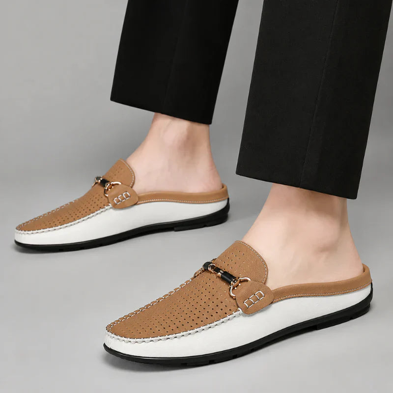 Moxley™ - Santino Backless Italian Leather Loafers