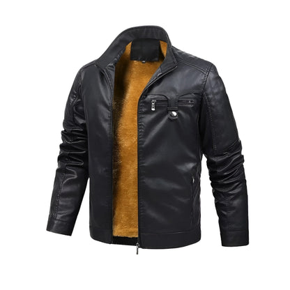 Moxley™ | Luxe Retro Leather Jacket with Premium Fleece Lining