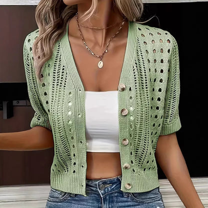 Elena Hollow Knit Cardigan