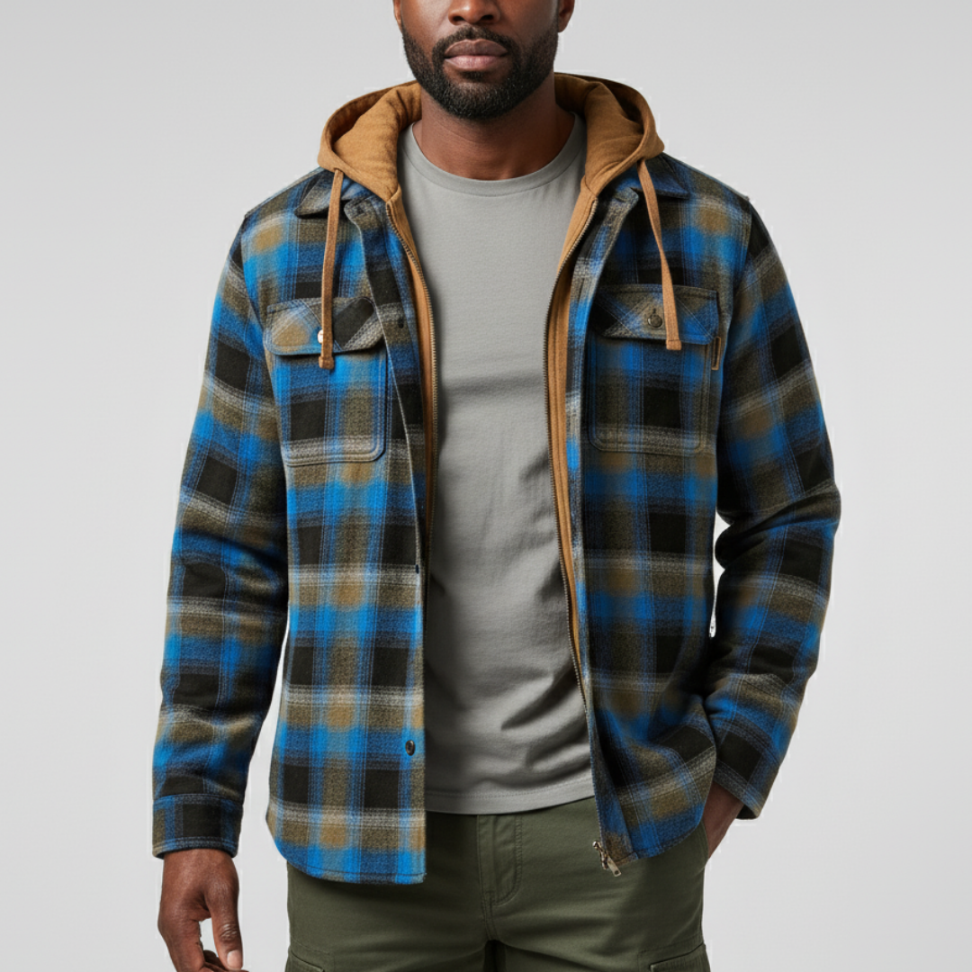 Moxley Richard™ | Checkered PATCHWORK HOODED JACKET , WARMTH WITH PERSONALITY