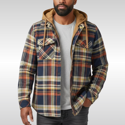 Moxley Richard™ | Checkered PATCHWORK HOODED JACKET , WARMTH WITH PERSONALITY