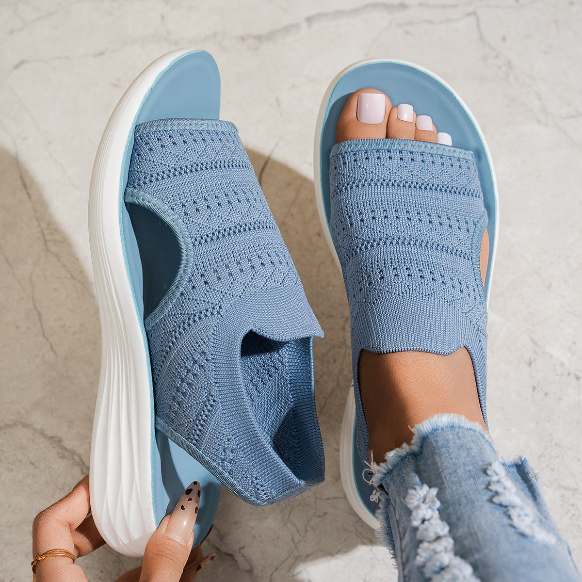 Moxley™ Clara | Classic Orthopaedic Open Toe Cloud Flats