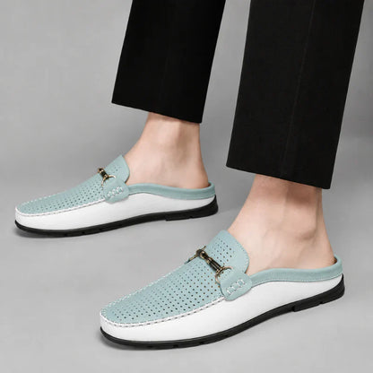 Moxley™ - Santino Backless Italian Leather Loafers