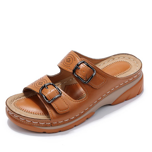 Moxley™ | Elara Soft-Step Buckle Mules