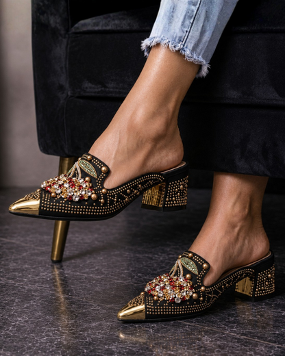 Moxley™ Lucy | Crystal-Embellished Mule with Cherry Detail