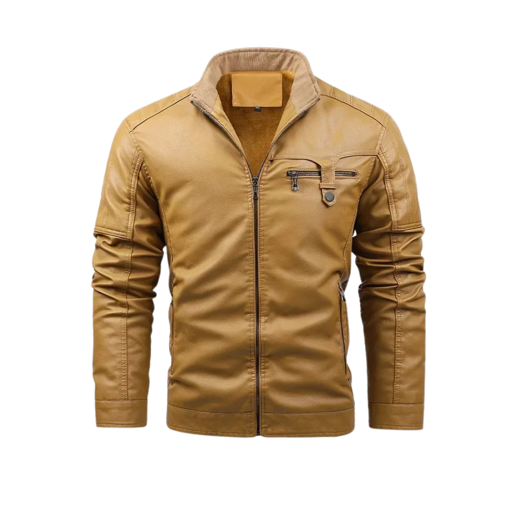 Moxley™ | Luxe Retro Leather Jacket with Premium Fleece Lining
